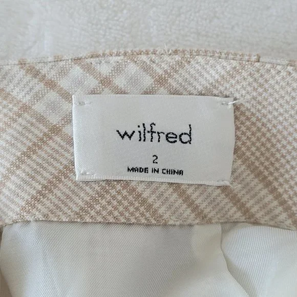 Wilfred Tie Front Skirt in Cream Plaid - Picture 5 of 7